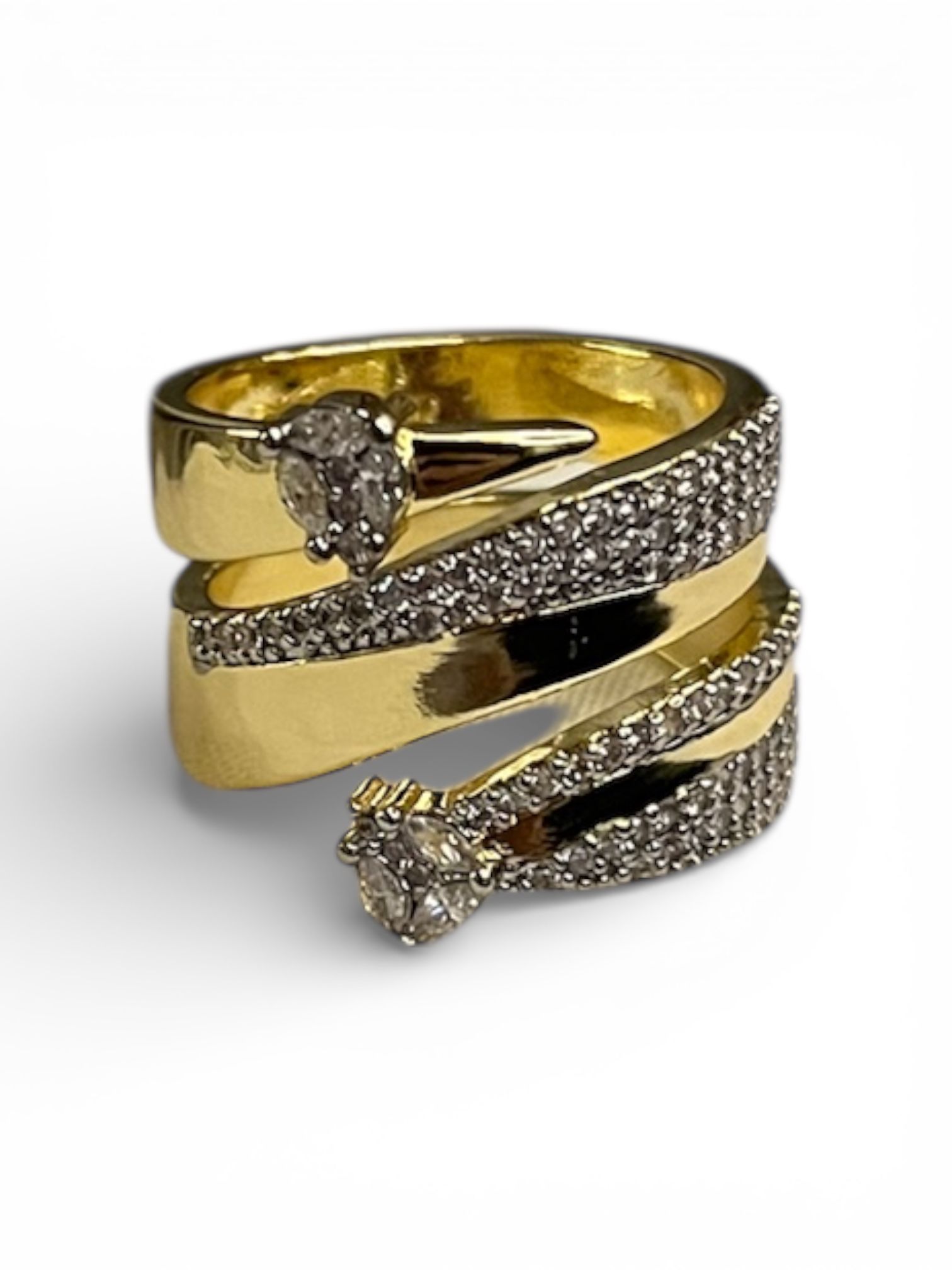 Yıldız Zirkon Taşlı Gold Yüzük